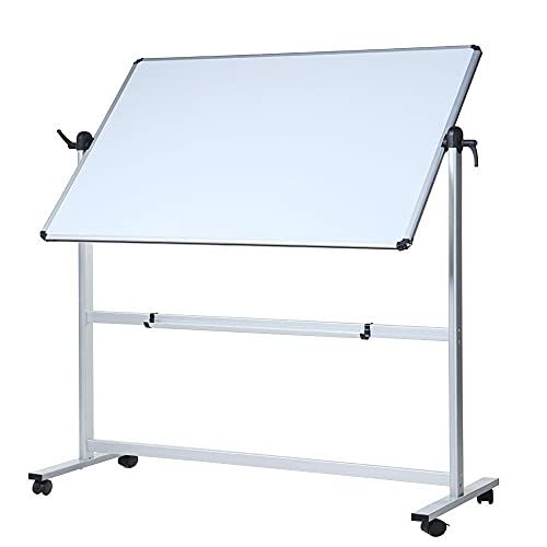 VIZ-PRO Mobiles Whiteboard/Doppelseitige Whiteboard- mit Alurahmen, magnetisch - 110 x 75 cm