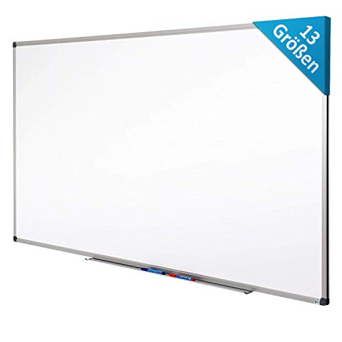 MOB Whiteboard - Sieger Preis-Leistung (Note 1,4) - 13 Größen - magnetisch und beschreibbar - Magnettafel Magnetwand - mit Aluminium-Rahmen, Stiftablage - für Hoch- und Querformat - 90 x 120 cm