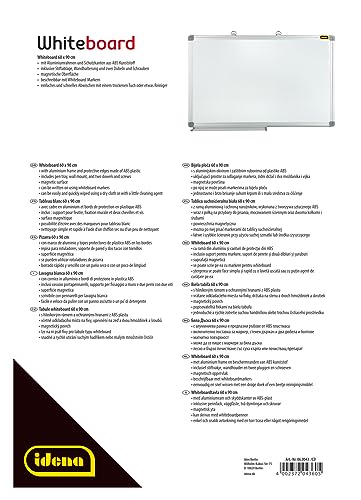 Idena 60043 – Whiteboard 60 x 90 cm, mit Aluminiumrahmen und Stiftablage, 1 Stück - 6