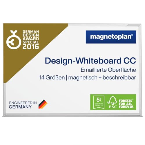 magnetoplan Whiteboard CC 120 x 90 cm, in weiteren Größen auswählbar, mit emaillierter Oberfläche, Metallrückwand, inklusive Befestigungsmaterial