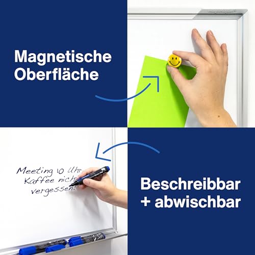 magnetoplan Whiteboard SP 120 x 90 cm, in weiteren Größen auswählbar, mit speziallackierter Oberfläche, Metallrückwand, inklusive Befestigungsmaterial - 2