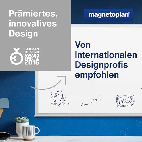 magnetoplan Whiteboard SP 120 x 90 cm, in weiteren Größen auswählbar, mit speziallackierter Oberfläche, Metallrückwand, inklusive Befestigungsmaterial - 4