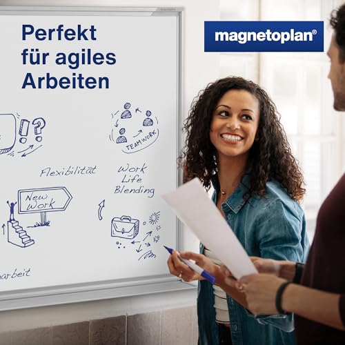 magnetoplan Whiteboard SP 120 x 90 cm, in weiteren Größen auswählbar, mit speziallackierter Oberfläche, Metallrückwand, inklusive Befestigungsmaterial - 5
