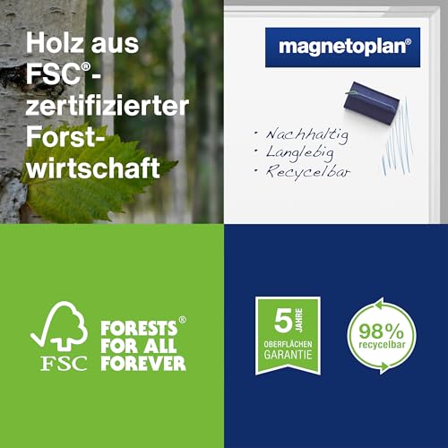 magnetoplan Whiteboard SP 120 x 90 cm, in weiteren Größen auswählbar, mit speziallackierter Oberfläche, Metallrückwand, inklusive Befestigungsmaterial - 6