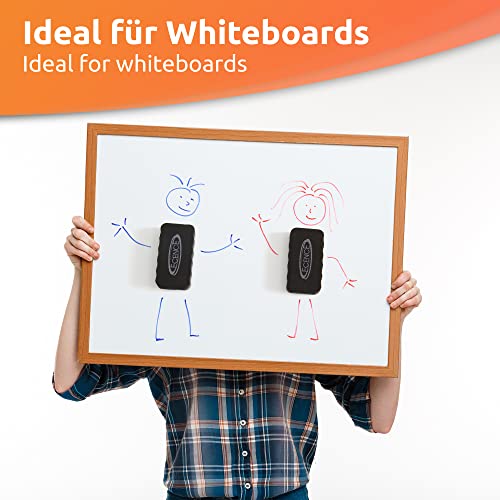 ECENCE Whiteboard Schwamm 2er Set – Reinigung von Flipcharts, Magnet-Pinnwänden – Trockenreinigung metallischer Oberflächen – Gründliche Reinigung, saubere Hände – magnetische Schwämmchen 11030201 - 3