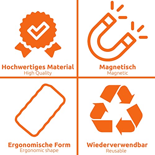 ECENCE Whiteboard Schwamm 2er Set – Reinigung von Flipcharts, Magnet-Pinnwänden – Trockenreinigung metallischer Oberflächen – Gründliche Reinigung, saubere Hände – magnetische Schwämmchen 11030201 - 5