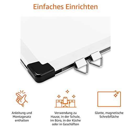 AmazonBasics Magnetisches Whiteboard mit Stiftablage und Aluminiumleisten, trocken abwischbar, 120 cm x 90 cm (B x H) - 2