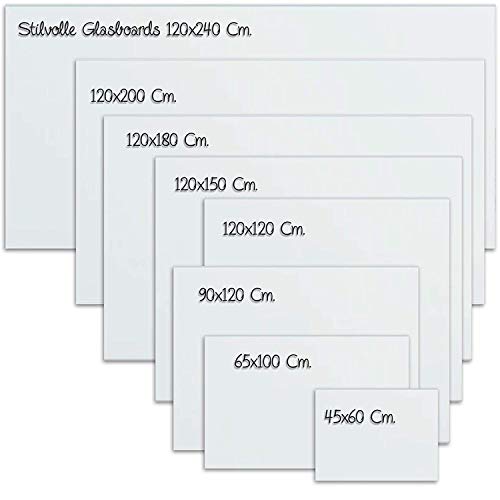 Glas-Whiteboard | Sicherheitsglas | Reinweiß | Rahmenlos | 8 Größen (120×150 cm) - 6