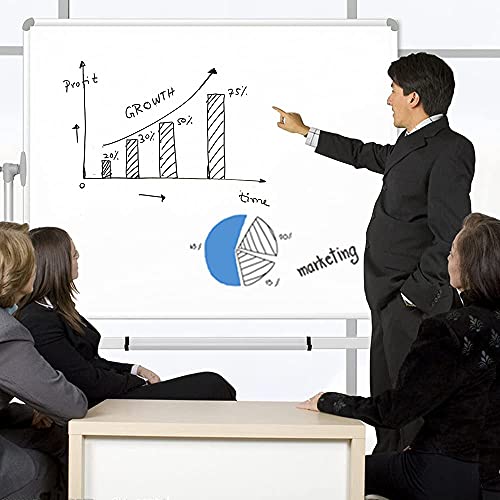 VIZ-PRO Mobile Whiteboard/Doppelseitige Whiteboard- mit magnetisch, Stahlständer – 120 x 90 cm - 5