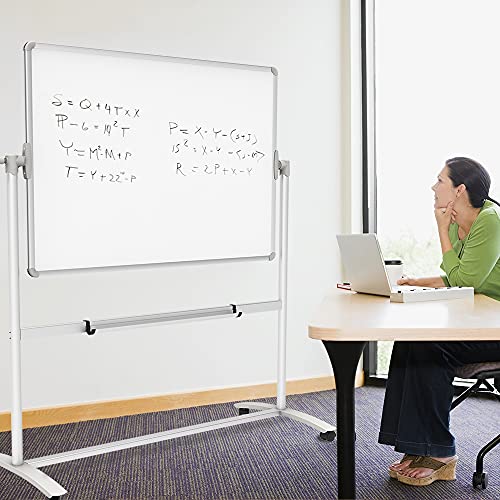 VIZ-PRO Mobile Whiteboard/Doppelseitige Whiteboard- mit magnetisch, Stahlständer – 120 x 90 cm - 6