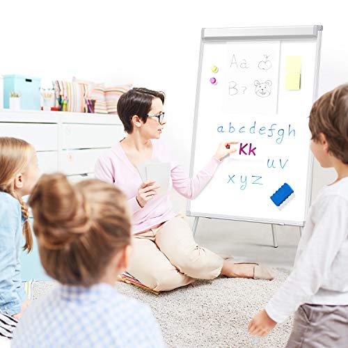 Yaheetech Flipchart Whiteboard mit Ständer magnetisch weiß für Büro verstellbar, 60 x 90 cm mit Alurahmen klappbar - 6