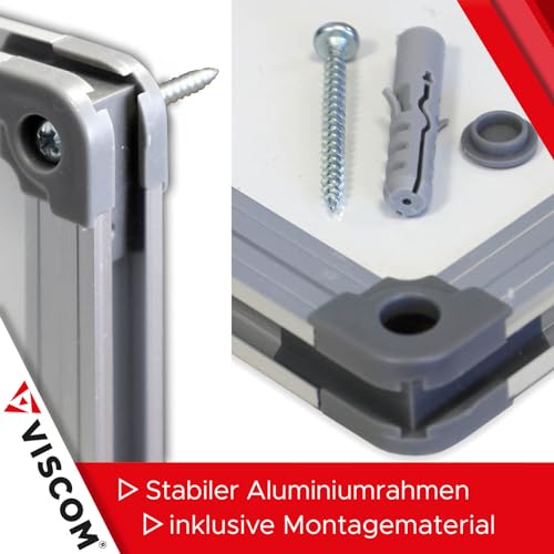 VISCOM Whiteboard – 200 x 100 cm – Magnettafel – Magnetwand mit Alurahmen, Magnetisch, Kratzfest, Beschreibbar, Weitere Größen Wählbar - 7