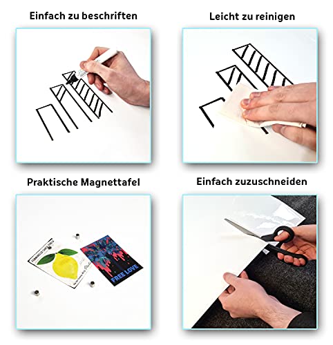 Queence Selbstklebende Magnetische Whiteboard Folie