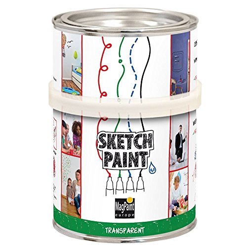 first4magnets™ Sketch (Whiteboard) Farbe von MagPaint 0,5 Liter (3sqm Abdeckung) -Gloss transparent, Metall, White, 25 x 10 x 3 cm, 500