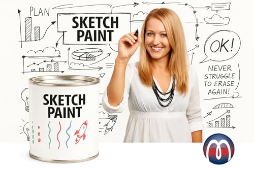 Whiteboard-Farbe 0,5 Liter beschreibbar bemalbar abwischbar – transparent – ideale Lösung für eine komplett beschreibbare und abwischbare Wand - 2