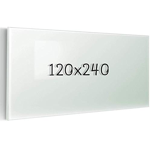 Glas-Whiteboard | Sicherheitsglas | Reinweiß | Rahmenlos | 8 Größen (120x240 cm) - 6