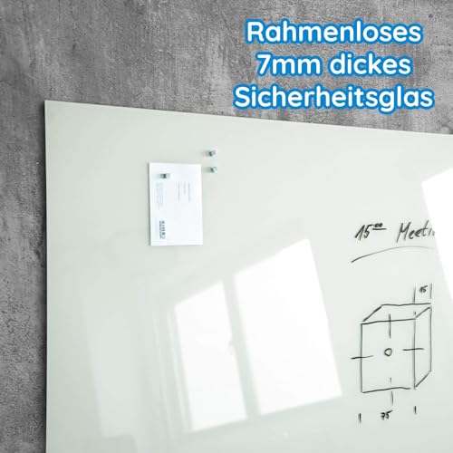 Glas-Whiteboard | Arte | Premiumweiß | Sicherheitsglas | Rahmenlos mit Schwebe-Effekt | Magnethaftend (120 x 180 cm) - 6