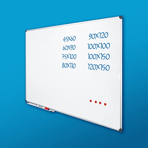 Vivol Eco Magnetic Whiteboard 100×150 | Aluminium Rahmen | Magnettafel Whiteboardwand Magnetwand | Stiftablage | 14 Größen | Magnetisch und Beschreibbar - 2