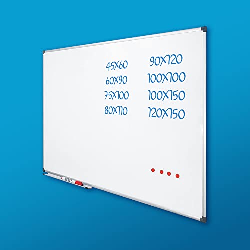 Vivol Eco Magnetic Whiteboard 100×150 | Aluminium Rahmen | Magnettafel Whiteboardwand Magnetwand | Stiftablage | 14 Größen | Magnetisch und Beschreibbar - 2