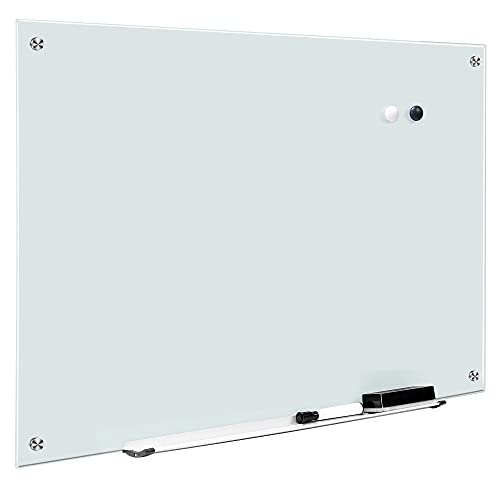 Amazon Basics Trocken abwischbares Whiteboard aus Glas, Weiß, magnetisch, 61 x 91,4 cm