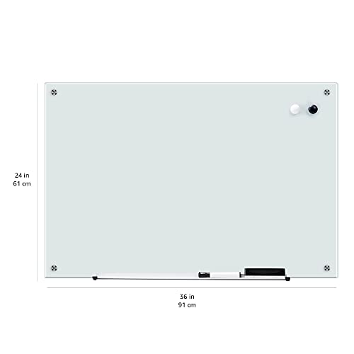 Amazon Basics Trocken abwischbares Whiteboard aus Glas, Weiß, magnetisch, 61 x 91,4 cm - 6