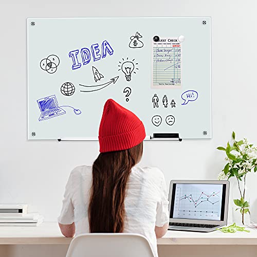 Amazon Basics Trocken abwischbares Whiteboard aus Glas, Weiß, magnetisch, 61 x 91,4 cm - 9