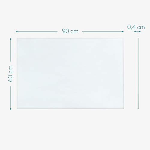 Navaris Magnettafel Magnetboard aus Glas - 90x60 cm Tafel magnetisch zum Beschriften - Magnetwand in Reinweiß - inkl. Magnete Stift Halterung - 6