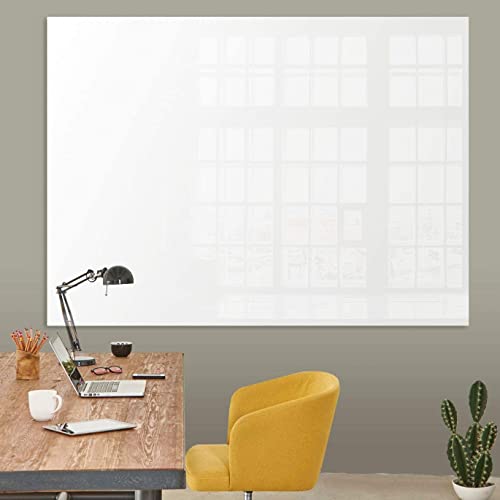 Premium Glas-Magnettafel beschreibbar | TÜV-geprüft | Whiteboard rahmenlos mit Schwebe-Effekt | Pinnwand magnetisch aus Sicherheitsglas | 7 Größen (120 x 150 cm)