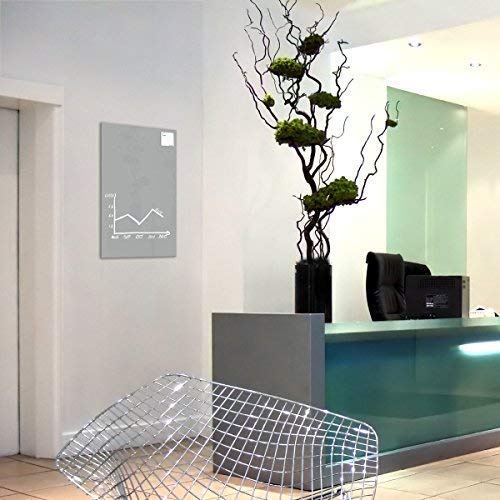 Glas Expert | Smart Glass Board ® | Glas Whiteboard | 78 x 48 cm | Grau | Magnettafel | Memoboard | Magnetwand | Pinnwand Tafel | + 2 Magnete + 1 Marker - 2