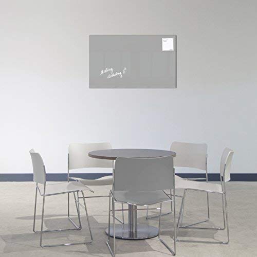 Glas Expert | Smart Glass Board ® | Glas Whiteboard | 78 x 48 cm | Grau | Magnettafel | Memoboard | Magnetwand | Pinnwand Tafel | + 2 Magnete + 1 Marker - 4