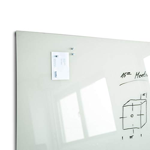 Whiteboard | Sicherheitsglas | BxH 90 x 60 cm | Articweiss | Glastafel Moderationstafel Memoboard - 5