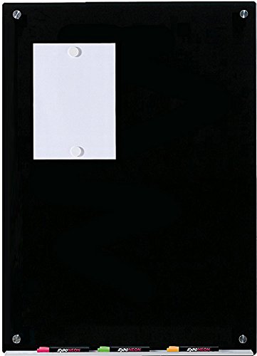 Schwarz Glas-Magnettafel leicht abwischbar - 60 cm x 90 cm - 23 5/8