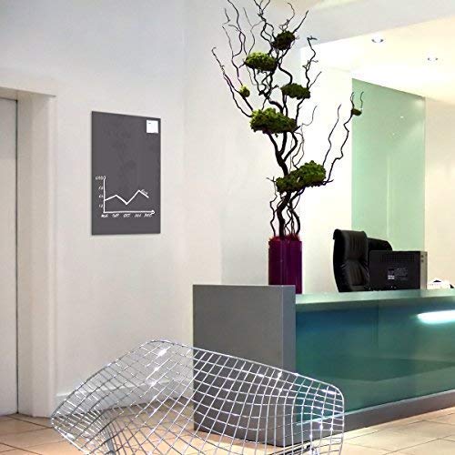 Glas Expert | Smart Glass Board ® | Glas Whiteboard | 78 x 48 cm | Grau | Magnettafel | Memoboard | Magnetwand | Pinnwand Tafel | + 2 Magnete + 1 Marker - 2