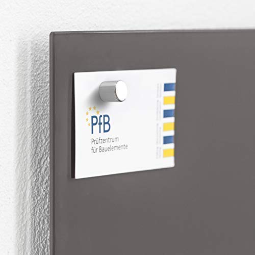 Glas Expert | Smart Glass Board ® | Glas Whiteboard | 78 x 48 cm | Grau | Magnettafel | Memoboard | Magnetwand | Pinnwand Tafel | + 2 Magnete + 1 Marker - 3