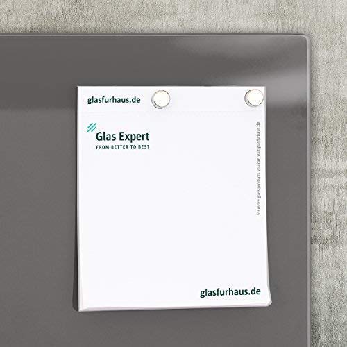 Glas Expert | Smart Glass Board ® | Glas Whiteboard | 78 x 48 cm | Grau | Magnettafel | Memoboard | Magnetwand | Pinnwand Tafel | + 2 Magnete + 1 Marker - 5