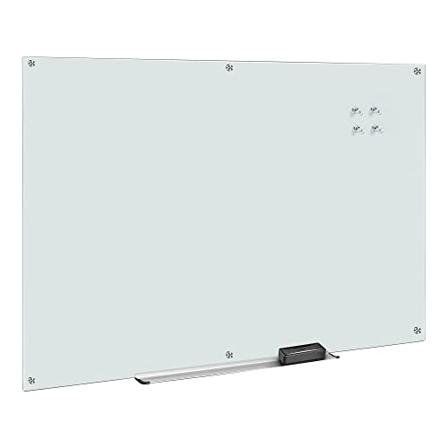 Amazon Basics - Trocken abwischbares Whiteboard aus Glas, Weiß, magnetisch, 1,82 x 1,21 m