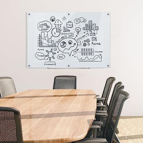 Amazon Basics - Trocken abwischbares Whiteboard aus Glas, Weiß, magnetisch, 1,82 x 1,21 m - 6