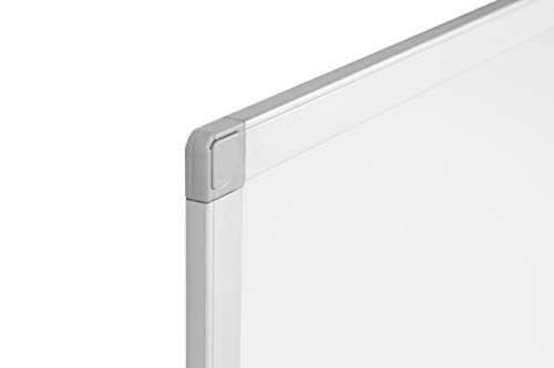 BoardsPlus - Magnetisches Whiteboard - 120 x 90 cm - Magnettafel mit Lackierte Stahloberfläche, Magnetwand mit Alurahmen Und Stifteablage, BPM05754040, Weiß, Silber, hellgrau - 3