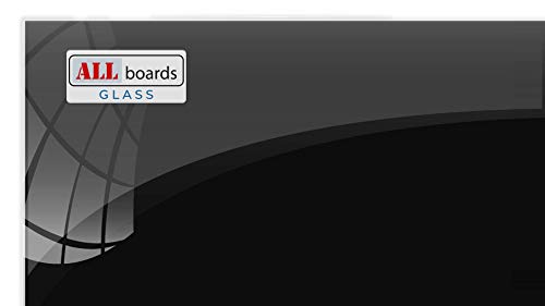 ALLboards Glasboard Magnetisch Schwarz 100x80cm, Rahmenlos, Glastafel, Magnettafel, Gehärtetes Glas - 3