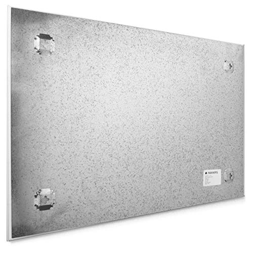 Navaris Magnettafel Memoboard aus Glas - Magnetwand 90x60 cm zum Beschriften - Magnetische Tafel inkl. Magnete Stift Halterung - Beton Optik Design - 4