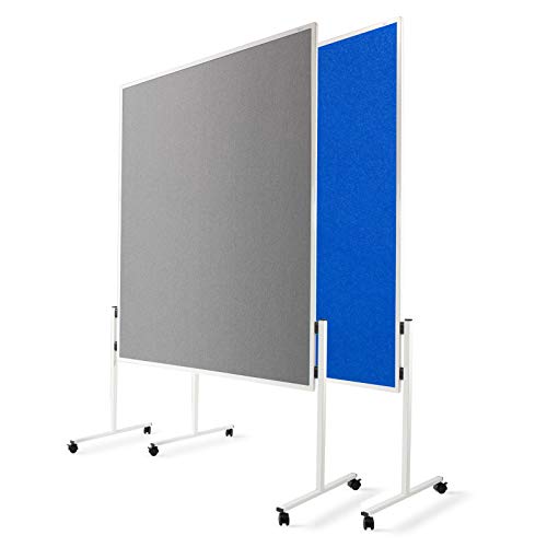 Moderationstafel Filz | doppelseitig | mit Rollen | Höhe: 185 cm | Farbe wählbar (grau)