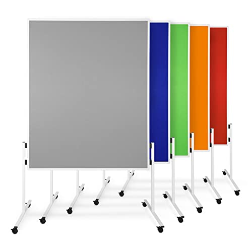 Moderationstafel Filz | doppelseitig | mit Rollen | Höhe: 185 cm | Farbe wählbar (grau) - 8